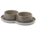 Подвійна миска Moderna Double Trendy Dinner WildLife для котів і собак, бежева, 2×350 мл, d-10 см