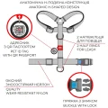 Шлея Waudog Nylon з QR-паспортом, для собак, анатомічна, малюнок "Патрон", розмір S, 30-40 см/30-50 см