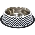 Миска Croci Twiggy Stripes для котів і собак, нержавіюча, орнамент, 700 мл, 21 см