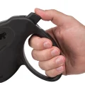 Поводок-рулетка для собак до 15 кг Ferplast Amigo Easy S Tape Nero c стрічкою, чорний, 5 м