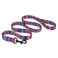 Повідець BronzeDog Tribal для собак, нейлон, принт гуцульський, фіолетовий, 152×2 см