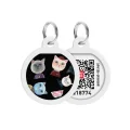 Адресник WAUDOG Smart ID з QR-паспортом, малюнок "Коти", діаметр 25 мм