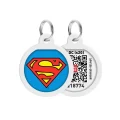 Адресник WAUDOG Smart ID з QR-паспортом, малюнок "Супермен-герой", діаметр 25 мм