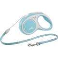 Повідець-рулетка Flexi New Comfort S для собак до 12 кг, 5 м, трос, блакитний