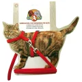 Набір нашийник з повідцем Croci Nylon Gatto для котів, нейлон, червоний, 19-31×0.8 см/120×0.8 см