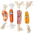 Іграшка Tatrapet Toys Fun для собак, вінілові ласощі на мотузці, 35 см, різні фігури
