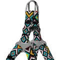 Шлея BronzeDog Tribal для собак, нейлон, принт гуцульський, ментоловий, 28-40 см