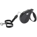 Поводок-рулетка Ferplast Amigo S Cord Black Lead для собак cо шнуром, чорний, 14x3,6x12 см
