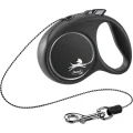 Повідець-рулетка Flexi Black Design XS для собак до 8 кг, 3 м, трос, чорний