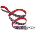 Cветоотражающій поводок Coastal Lazer для собак, червоний з лапками, 1.6×1.2 м