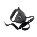 Поводок-рулетка для собак до 12 кг зі стрічкою Ferplast Flippy Tech Tape Black, чорний, 3 м