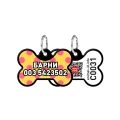 Адресник персональний WAUDOG Smart ID з QR-паспортом, малюнок "Жовта полька", 31 × 21 мм, чорний