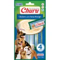 Ласощі Inaba Churu для собак, вершковий мус в стіках, курка, тунець, 4×14 г