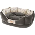 Лежак з двосторонньою подушкою Ferplast Charles 60 Bedding Brown для котів і собак, 56×42×20 см