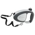 Поводок-рулетка для собак до 25 кг Ferplast Flippy Tech Tape M Grey зі стрічкою, сірий, 3 м