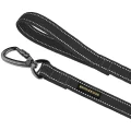 Повідець BronzeDog Cotton для собак, брезент з карабіном на замку, графіт, 500×1.6 см
