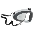 Поводок-рулетка для собак до 50 кг Ferplast Flippy Tech Tape L Grey зі стрічкою, сірий, 5 м