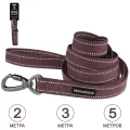 Повідець BronzeDog Cotton для собак, брезент з карабіном на замку, чері, 500×2.5 см