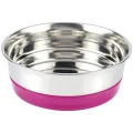 Миска Croci Neon на гумці, для котів і собак, нержавіюча, рожева, 200 мл, 12 см