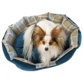 Лежак з двосторонньою подушкою Ferplast Charles 60 Bedding Blue для котів і собак, 56×42×20 см