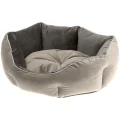 Оксамитовий диван Ferplast Queen 60 Beige-Grey для котів і собак, 60×46×20 см
