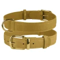 Нашийник BronzeDog Crazy, для собак, шкіряний, гірчичний, 30-39×2 см