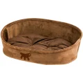 Лежанка з двосторонньою подушкою Ferplast Laska 55 Brown Dogbed для котів і собак, 55×40×18.5 см