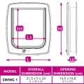 Ferplast Swing 1 Super Basic White дверцята для собак і кішок біла, 21,5x5x24 см