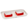 Ferplast Glam Tray Extra Small Red пастіковий піднос з мисками для кішок і собак, червоний, 40x23x4,5 см