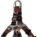 Шлея BronzeDog Tribal для собак, нейлон, принт етнічний, помаранчевий, 28-40 см