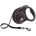 Повідець-рулетка Flexi Black Design S для собак до 15 кг, 5 м, стрічка, чорна