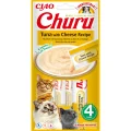 Ласощі Inaba Churu для котів, вершковий мус у стіках, тунець з сиром, 14 г×4 шт.