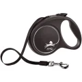 Повідець-рулетка Flexi Black Design L для собак до 50 кг, 5 м, стрічка, чорна