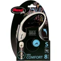 Повідець-рулетка Flexi New Comfort S для собак до 12 кг, 8 м, трос, чорний
