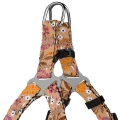 Шлея BronzeDog Tribal для собак, нейлон, принт квіти, бежевий, 28-40 см
