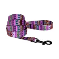 Повідець BronzeDog Tribal для собак, нейлон, принт етнічний, фіолетовий, 152×1 см