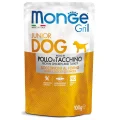 Вологий корм Monge Dog Grill Puppy & Junior для цуценят, запечені шматочки в соусі, курка з індичкою, 100 г