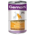 Вологий корм GEMON DOG WET Medium Adult шматочки з куркою та індичкою 1,25 кг