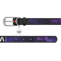 Нашийник Waudog Design з QR-паспортом для собак, малюнок "NASA21", шкіра, розмір M, 20 мм/30-39 см, чорний