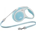 Повідець-рулетка Flexi New Comfort M для собак до 20 кг, 5 м, трос, блакитний
