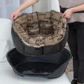 Подушка до лежанки Ferplast Spare Sofa Triangle 8 для котів і собак, коричнева, 74×52 см