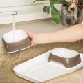 Ferplast Glam Tray Small Dove Grey пастіковий піднос з мисками для кішок і собак, сірий, 40x23x5,5 см