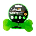 Іграшка AnimAll Fun кістка для собак, люмінесцентна, 12 см, зелена