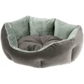 Оксамитовий диван Ferplast Queen 60 Green-Grey для котів і собак, 60×46×20 см
