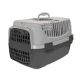 Переноска  Irak Plast PT-100 для котів та собак чорно-сіра, 48×32,5×31 см