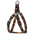 Шлея BronzeDog Urban для собак, нейлон, принт етнічний, помаранчевий, 24-30 см