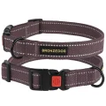 Нашийник BronzeDog Cotton, для собак, брезент, світловідбиваючий, фастекс пластик, черрі, 30-40×2 см