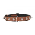 Нашийник Waudog Soft з шипами, коричневий верх, ширина 20 мм, довжина 30-39 см