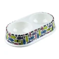 Миска Tetrapet для котів, меламінова подвійна, 0.25 л, 26.5×15×5.5 см
