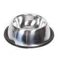 Миска Flamingo Dish Rubber Rim для собак, з гумовим обідком, нержавіюча, 13 см, 470 мл